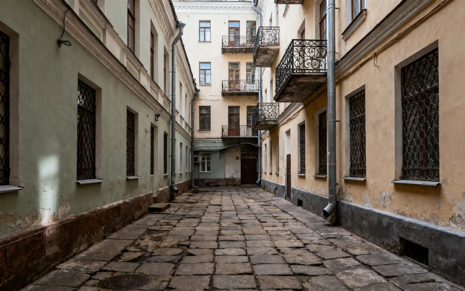 Исторический двор в переулке рядом с Арбатом